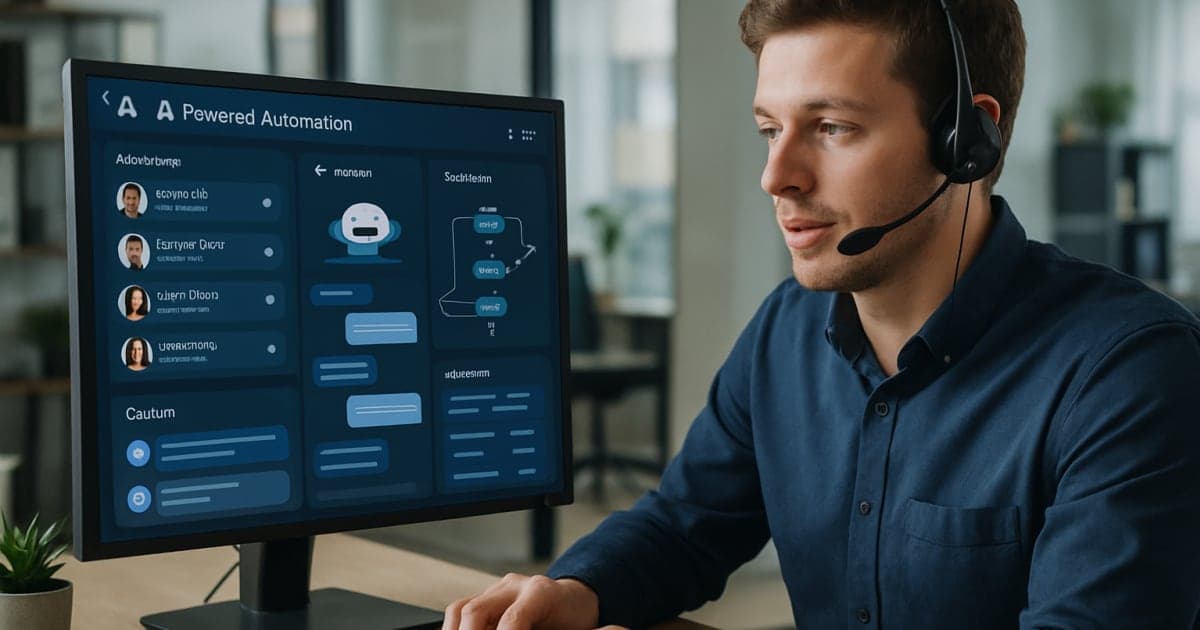 Professional customer service team using automated systems and digital dashboards to efficiently handle client inquiries